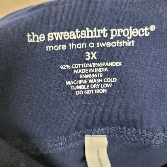 NEW Sweater Project Pants Crop Leggings Plus 3X Pull On Stretch Waist Navy Blue - Picture 7 of 7